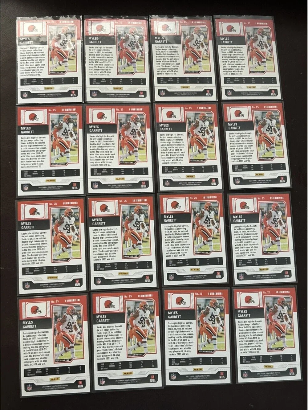 Myles Garrett 23 Red Game Ticket/Silver Mojo Season Ticket Collection 36 NM Lot.